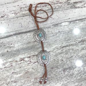 Turquoise Western concho necklace